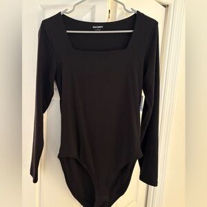 Old Navy Women's Black Long Sleeve Bodysuit